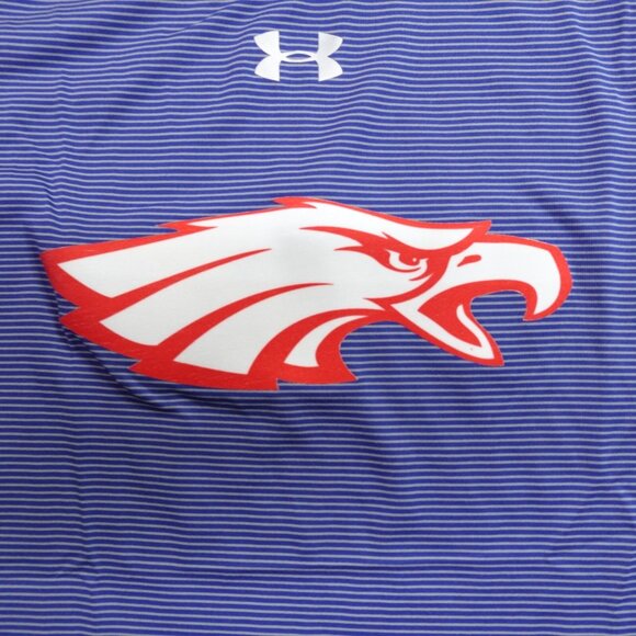 South Putnam Eagles Womens Top Shirt Small Blue Striped Under Armour NEW - Picture 1 of 7